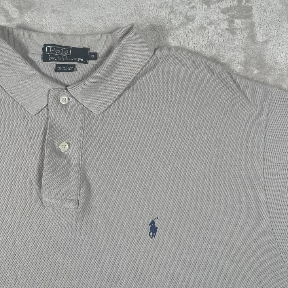 Polo Ralph Lauren Polo Shirt Men's XL‎ Short Sleeve Gray Cotton Knit 90's